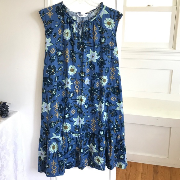 SONOMA Blue Floral Sleeveless Midi Dress Linen Rayon Women’s Plus Size 5X - Picture 2 of 16